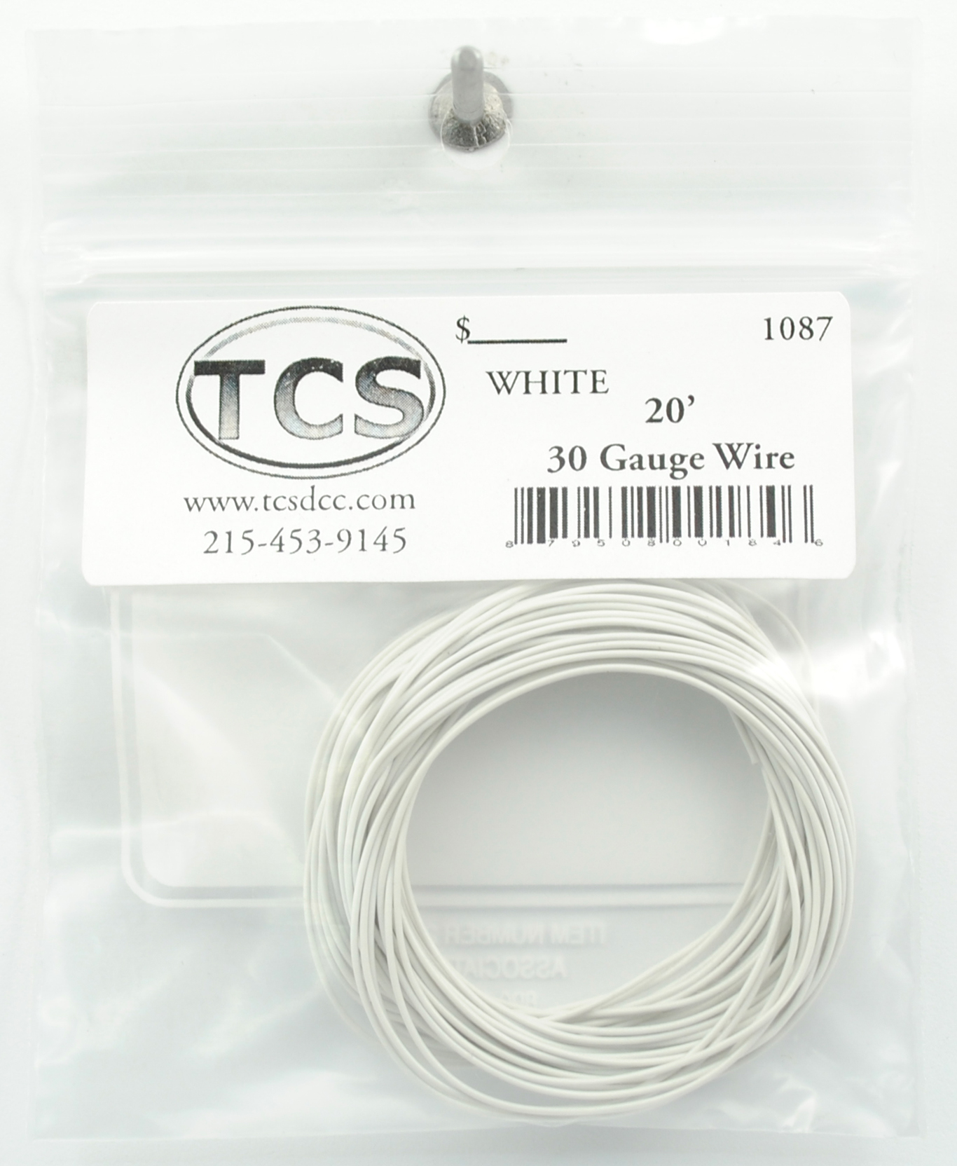 20ft 30awg - White - Click Image to Close